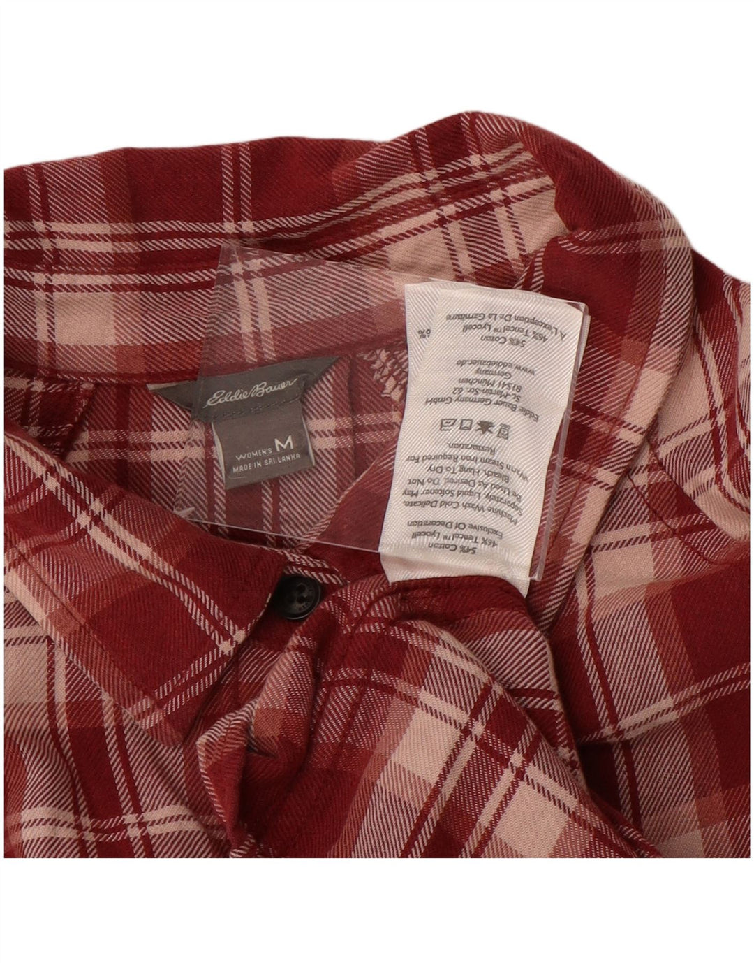 EDDIE BAUER Cămașă de flanel cu paragate pentru femei, UK 14 Medium Red Check