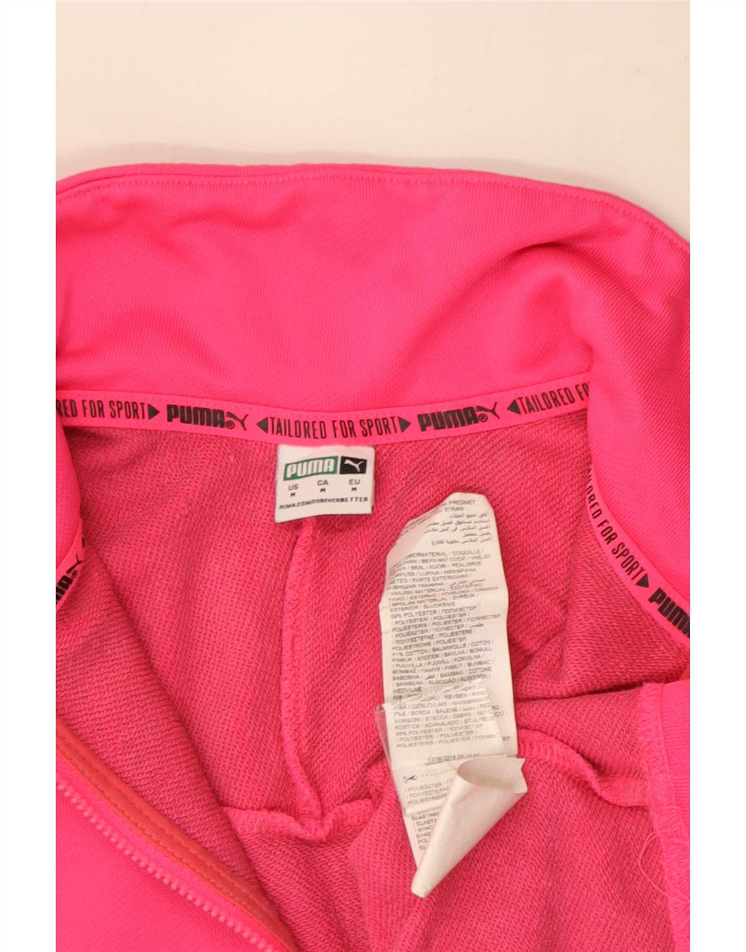 Pulover pentru femei Puma, supradimensionat, cu grafic, cu fermoar, cu gât, UK 14, Roz mediu