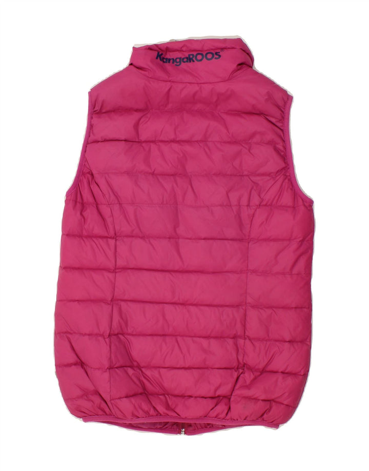 KANGAROOS Womens Graphic Padded Gilet IT 44 Medium Pink Polyester Vintage Kangaroos and Second-Hand Kangaroos from Messina Hembry 