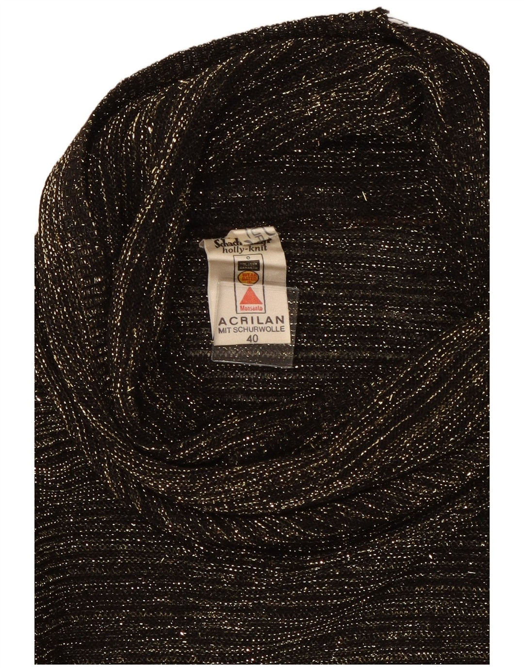 Pulover vintage pentru femei cu gât rulat EU 40 Medium Negru cu pete