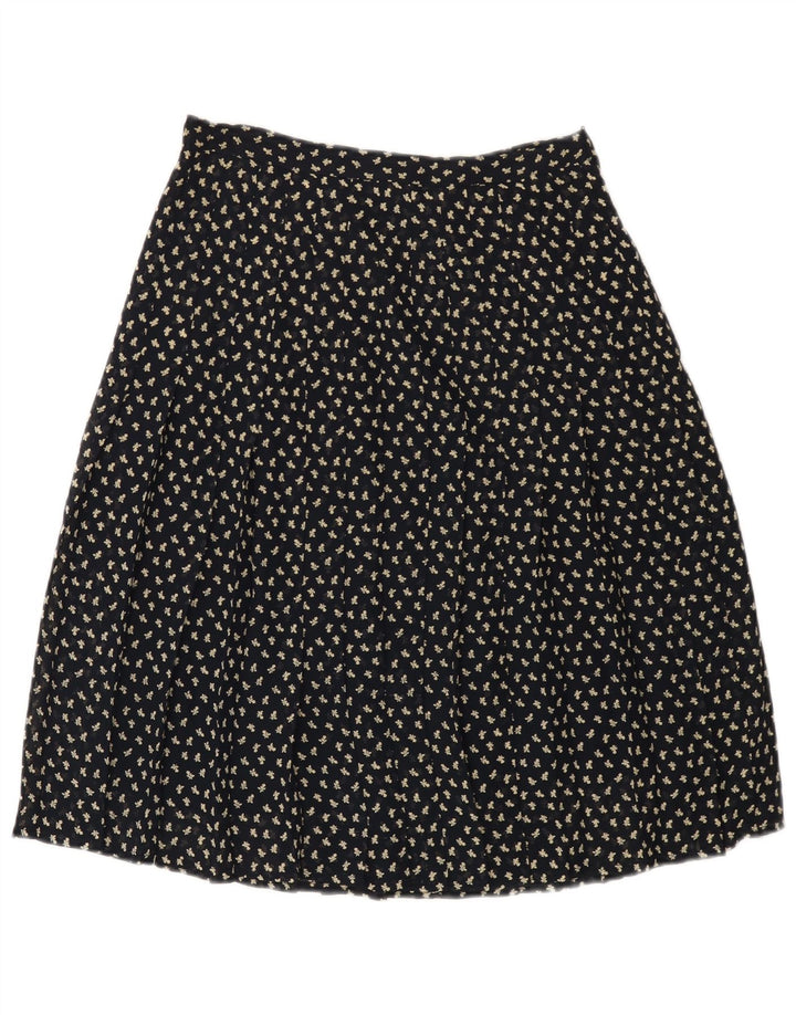 VINTAGE Fustă în formă de A cu talie înaltă pentru femei IT 44 Medium W26 Bleumarin Floral