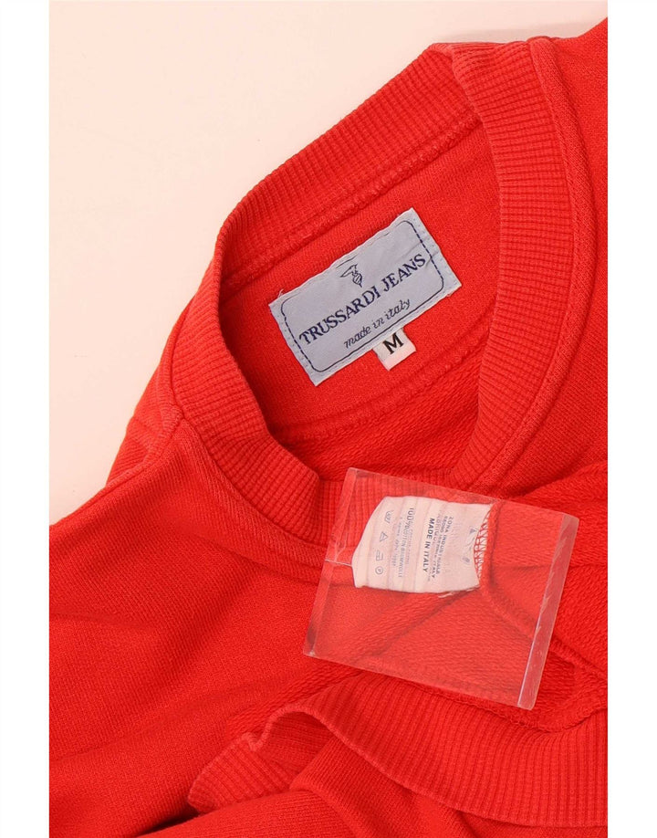 Trussardi Jeans Hanorac grafic pentru bărbați Jumper Bumbac Roșu Mediu
