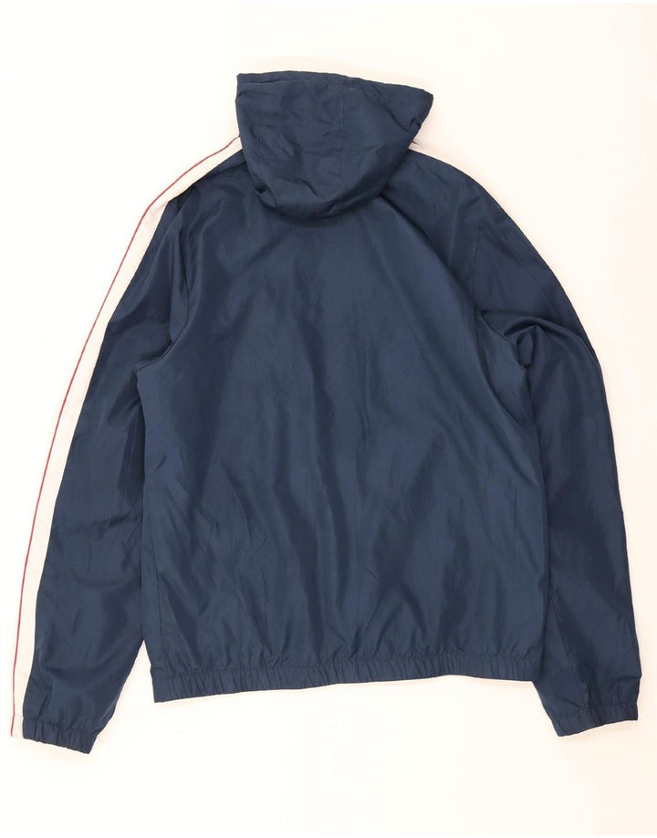 Jachetă de ploaie cu glugă pentru bărbați Ellesse UK 42 XL, albastru, poliester color bloc