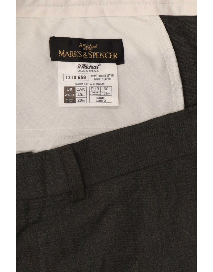 Marks & Spencer Pantaloni drepți pentru bărbați St. Michael W40 L29 verde