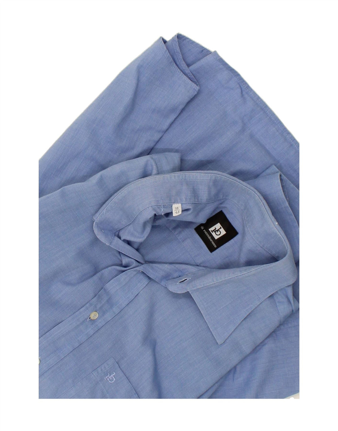 ROCCOBAROCCO Mens Shirt Size 18 45 2XL Blue Cotton Vintage Roccobarocco and Second-Hand Roccobarocco from Messina Hembry 