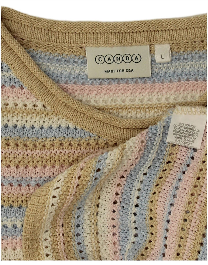 Pulover pentru damă Canda cu decolteu triplu supradimensionat UK 16 mare, multicolor