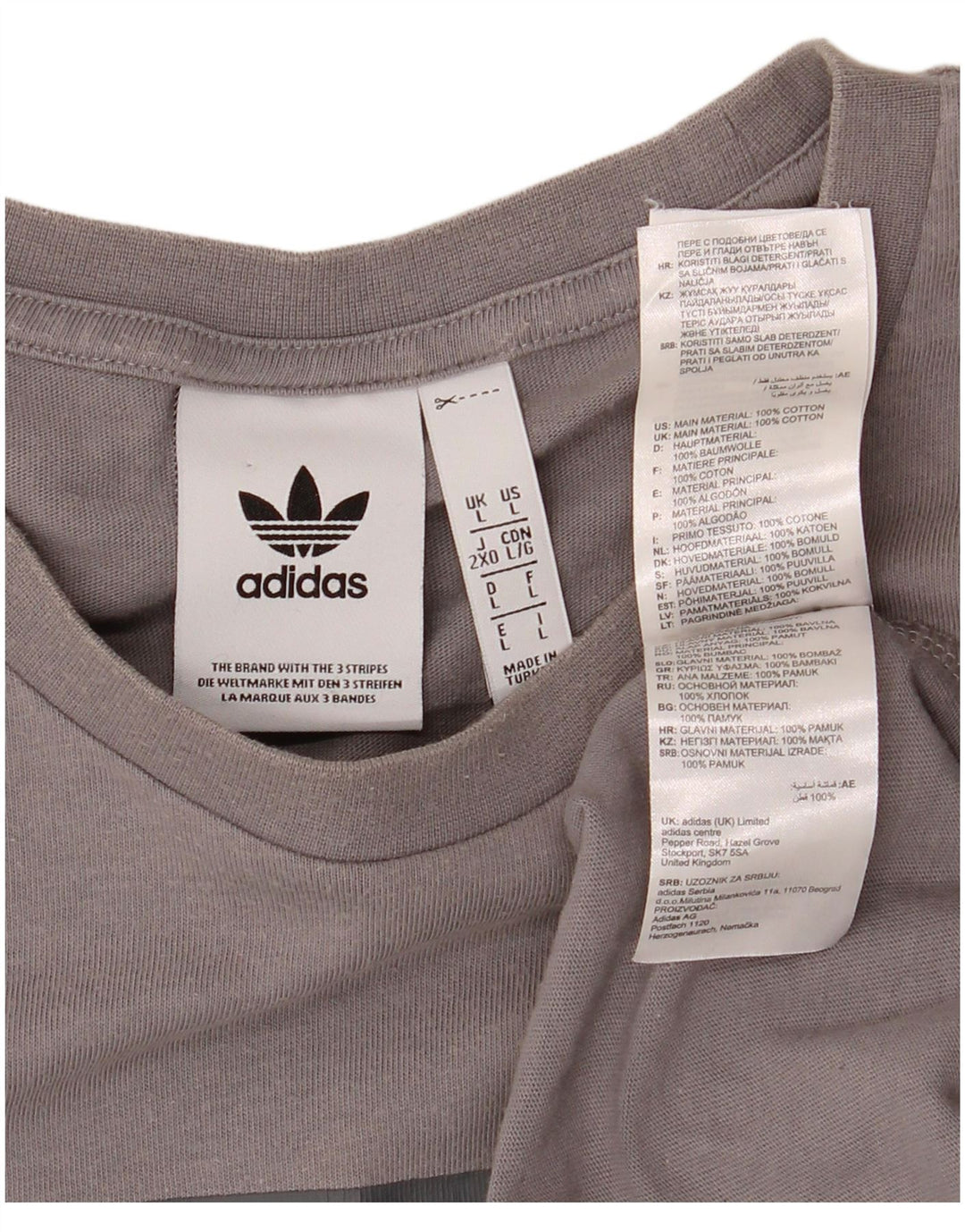 Tricou grafic ADIDAS pentru bărbați Top mare din bumbac gri