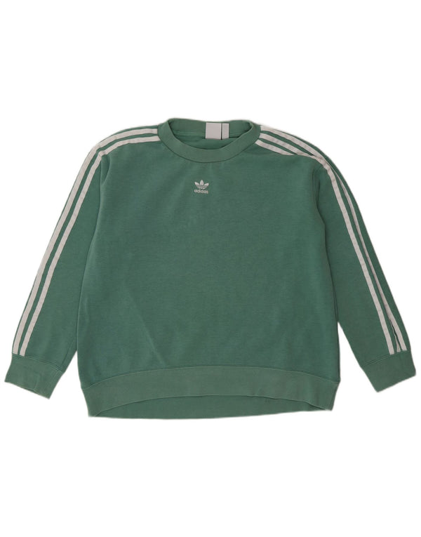 Pulover supradimensionat pentru femei Adidas UK 8 Bumbac verde mic