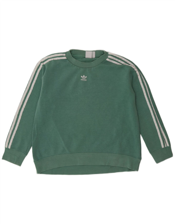 Pulover supradimensionat pentru femei Adidas UK 8 Bumbac verde mic