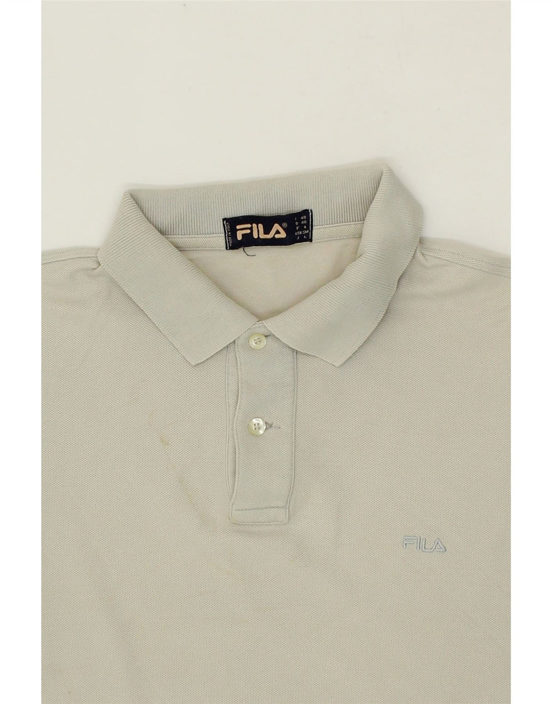 FILA Mens Polo Shirt IT 48 Medium Beige Vintage Fila and Second-Hand Fila from Messina Hembry 