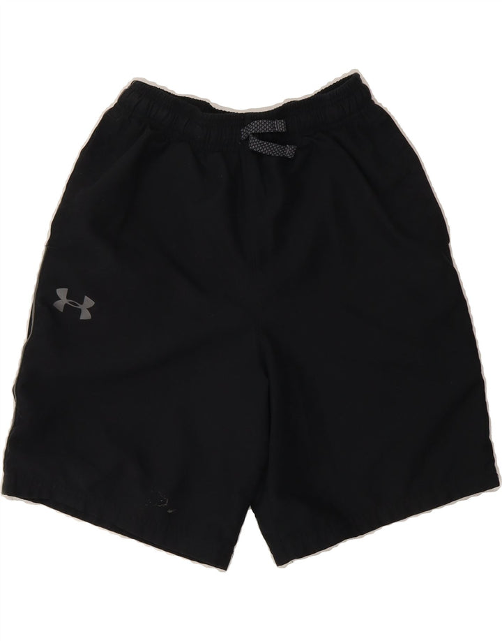 UNDER ARMOUR Boys Graphic Sport Shorts 11-12 Years Large  Black Polyester Vintage Under Armour and Second-Hand Under Armour from Messina Hembry 