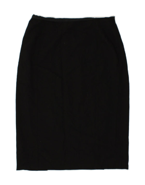 Fusta midi pentru femei JAEGER UK 12 Medium W28 Lână neagră