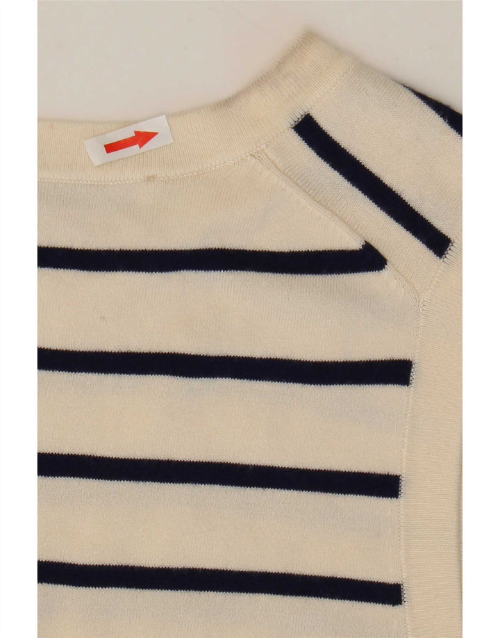 Vesta Zara Femei Tank Top UK 12 Medium Off White Striped
