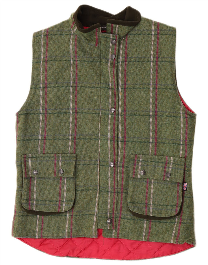 Game Technical Apparel Gilet pentru femei UK 14 Large Green Check Wool