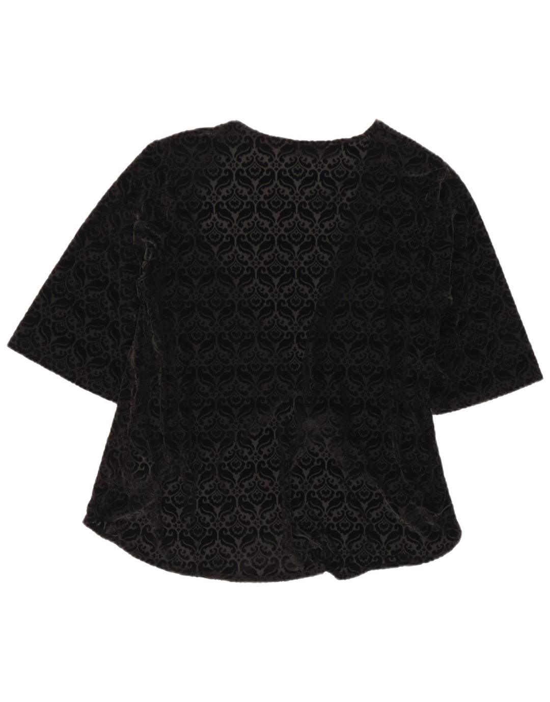 Top velur deschis pentru femei UK 12 Medium Black Paisley Poliester