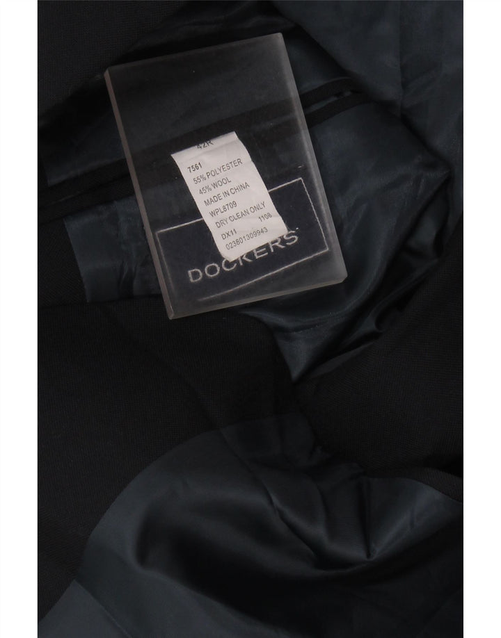 DOCKERS Jachetă pentru bărbați cu 2 nasturi, UK 42 XL, poliester negru