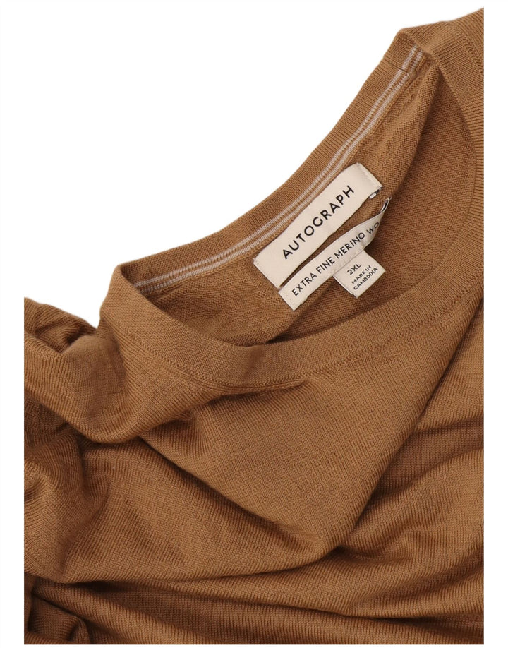 Pulover pentru bărbați Marks & Spencer Autograph cu gât turnu, 2XL, bej