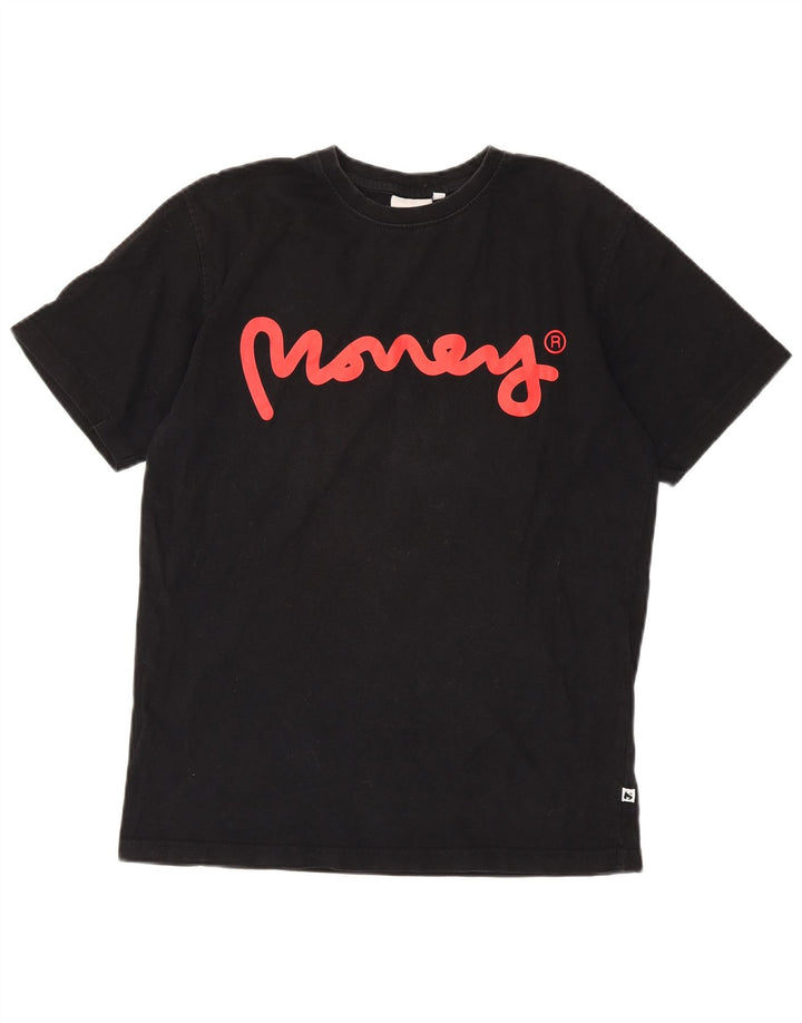 Tricou grafic pentru bărbați Money Top Mediu Negru Bumbac