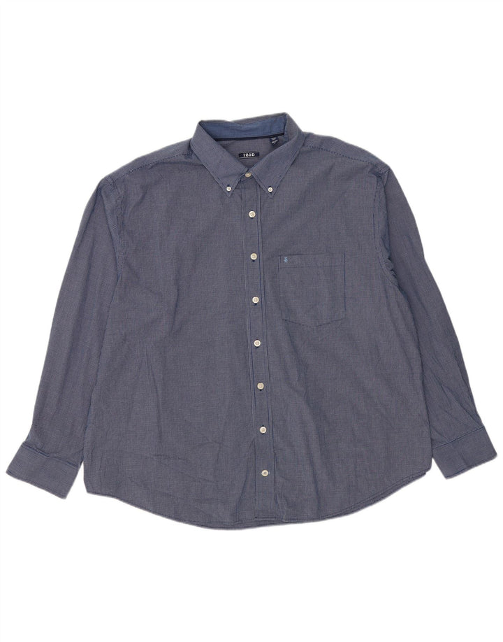 Cămașă Izod pentru bărbați loose fit 2XL Blue Check Bumbac Classic