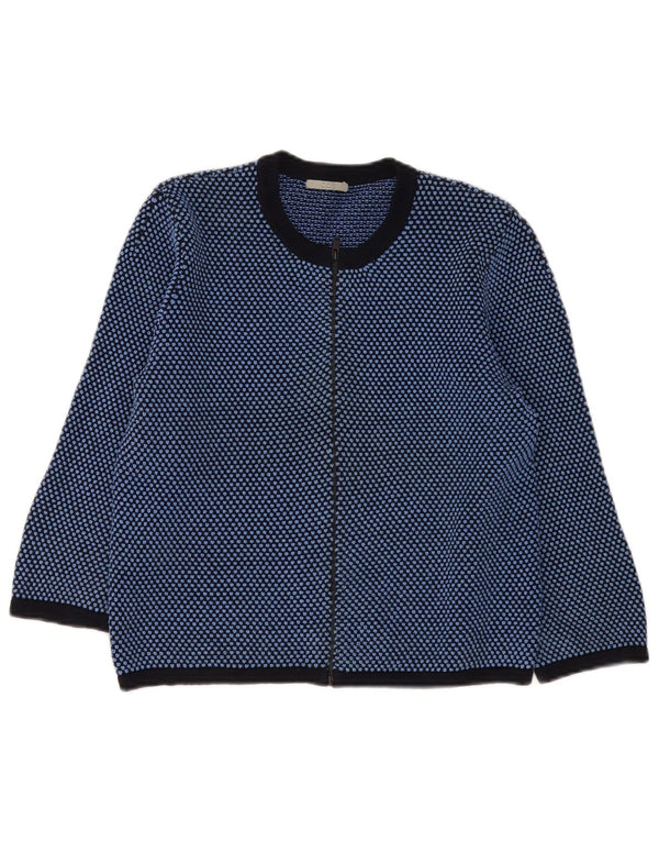 Pulover cardigan cu fermoar complet Cos UK 10 Bumbac cu pete albastre mici