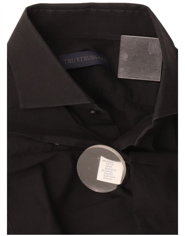 Trussardi Cămașă Bărbați Mărimea 39 15 1/2 Bumbac Negru Mediu
