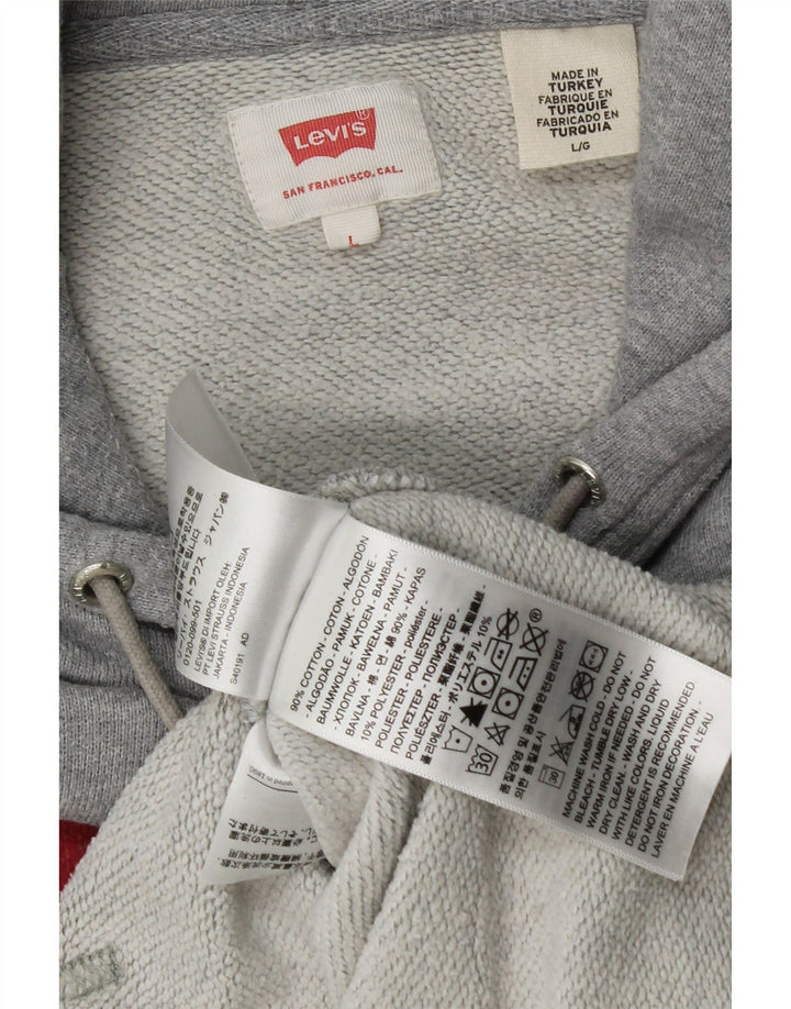 Pulover Levi's pentru bărbați, cu capotă, mare, gri, bumbac