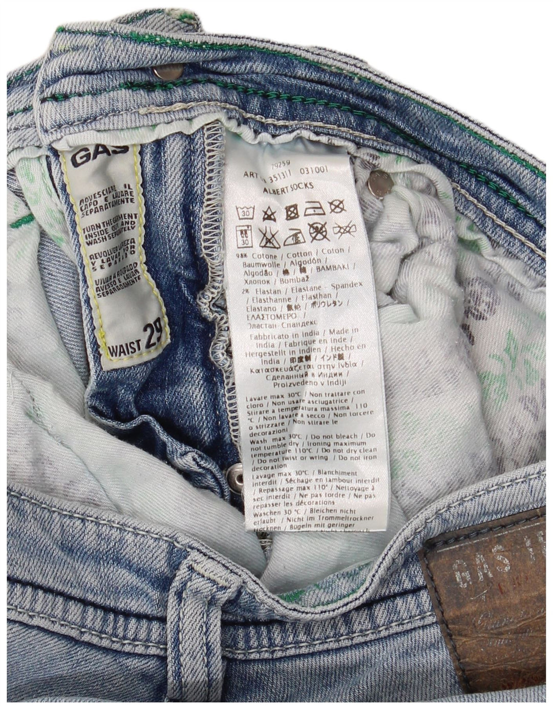 Blugi conici pentru femei Gas W29 L24 Bumbac albastru