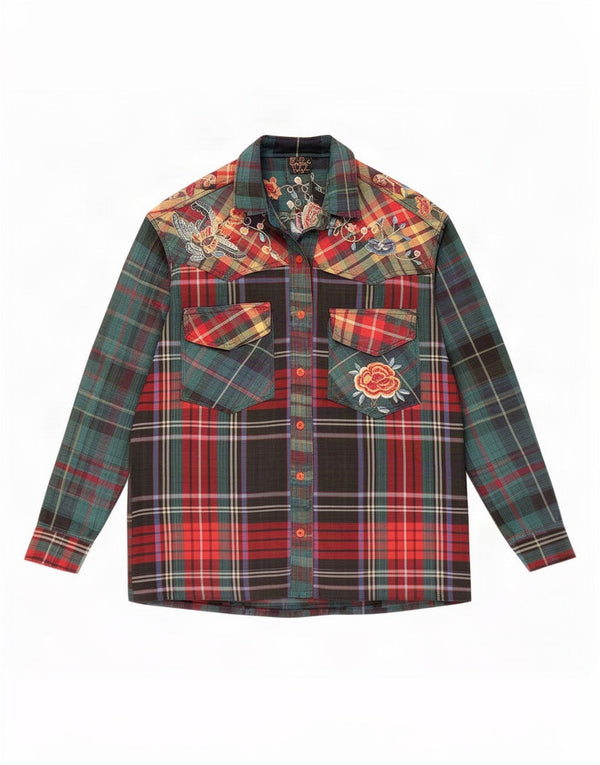 Cămașă Giorgio Kauten pentru femei UK 14 Medium Green Check Viscose