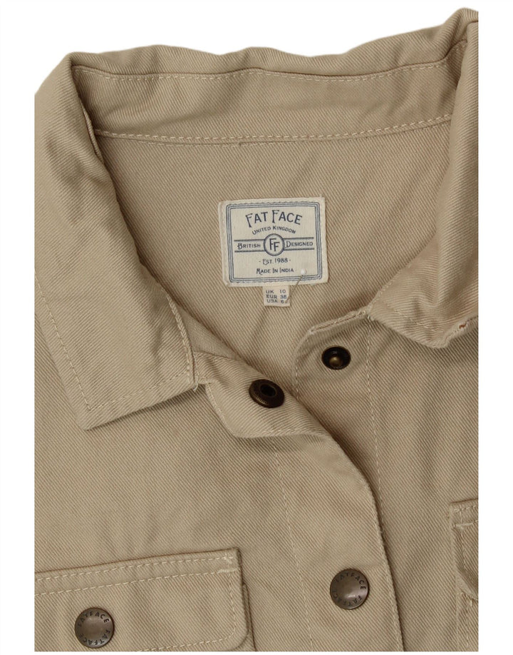 FAT FACE Cămașă supradimensionată pentru femei UK 10 Small Beige Bumbac