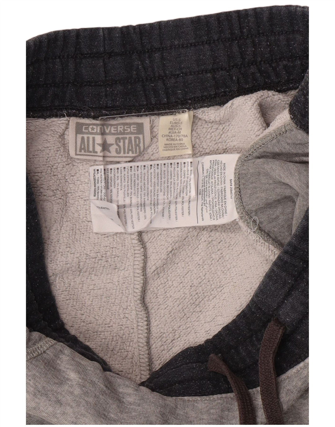 Pantaloni scurți casual Converse All Star Graphic pentru bărbați mici W28 bumbac gri