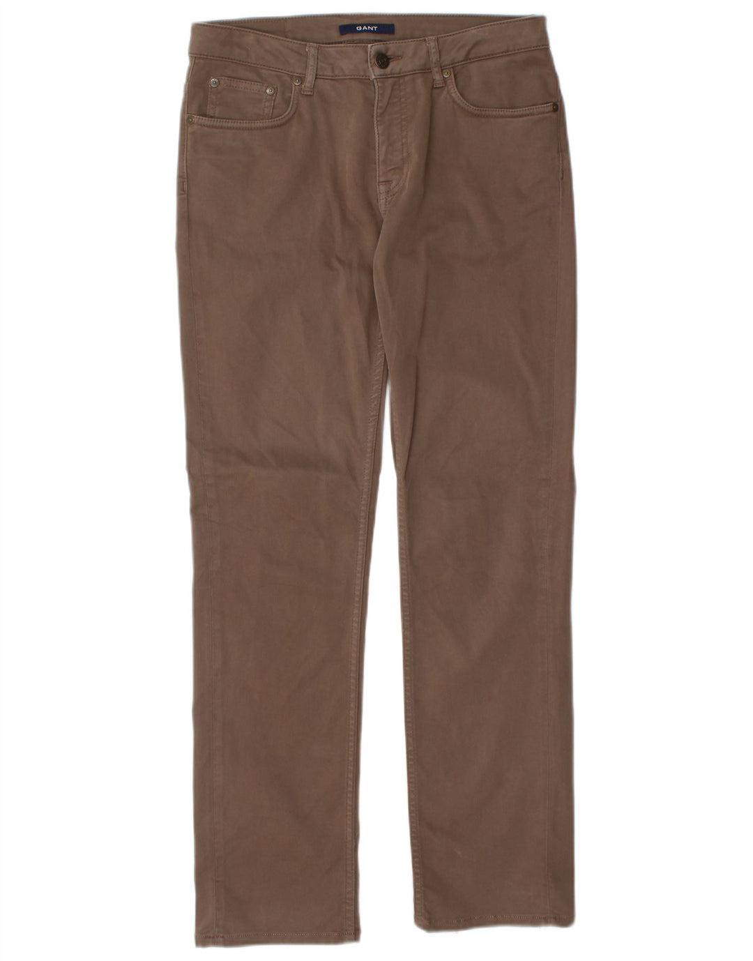 Pantaloni chino pentru femei GANT Dawn drepti, cu ajustare normală, L28 L29, bumbac maro