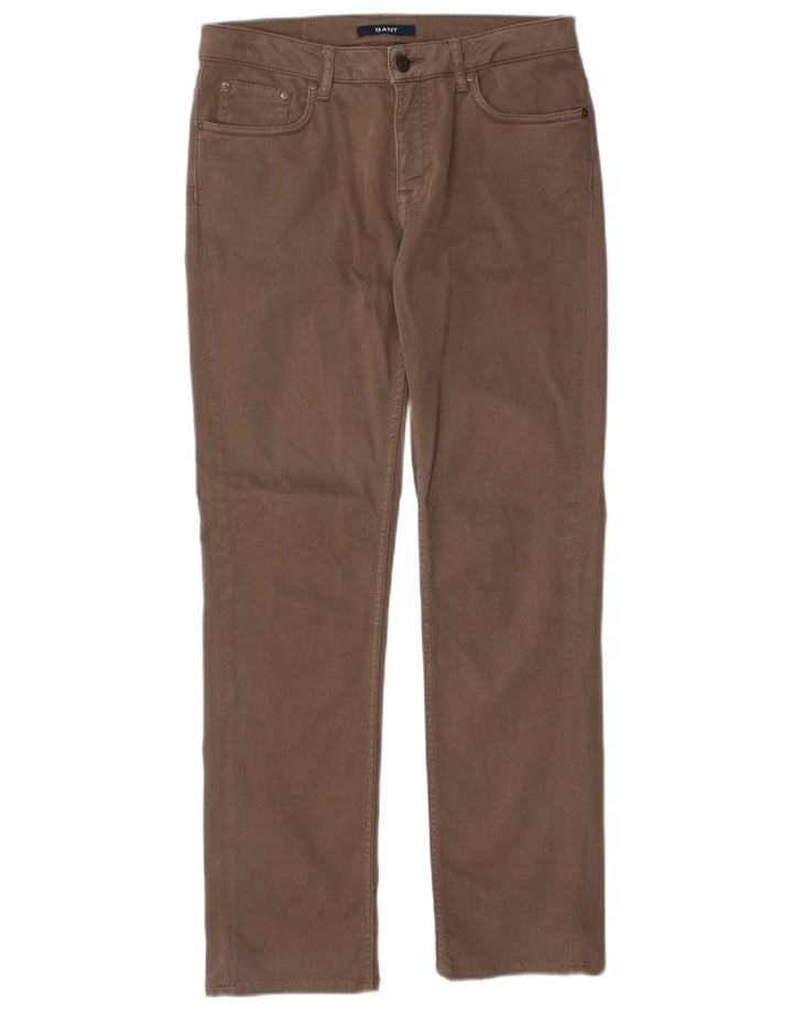 Pantaloni chino pentru femei GANT Dawn drepti, cu ajustare normală, L28 L29, bumbac maro