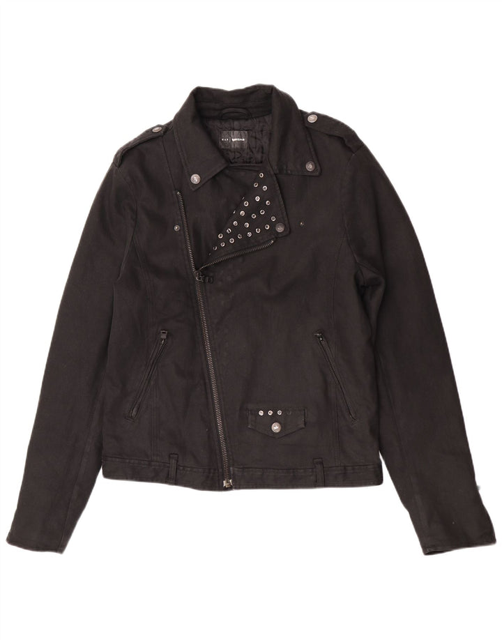 Jachetă motociclist din denim pentru bărbați Gas IT 50, mare, negru, bumbac