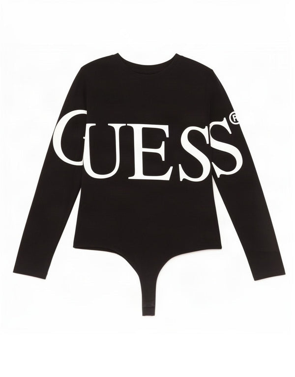 Body cu mânecă lungă pentru femei Guess, UK 8, bumbac negru mic