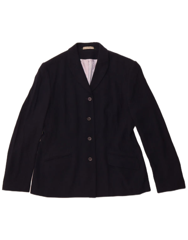 LAURA ASHLEY Sacou blazer pentru femei cu 4 nasturi UK 16 mare, viscoză bleumarin