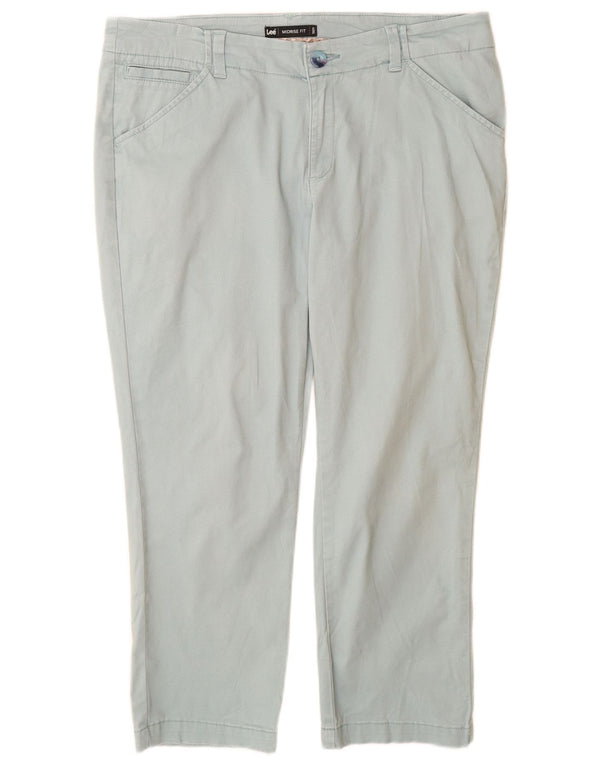 Pantaloni Capri pentru femei Lee US 12 Large W32 L24 Turcoaz Bumbac