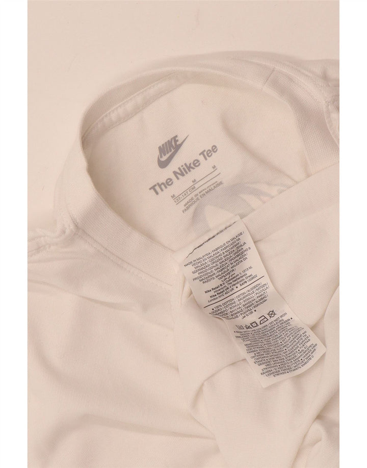 Tricou grafic Nike pentru băieți Top 10-11 ani Bumbac alb mediu