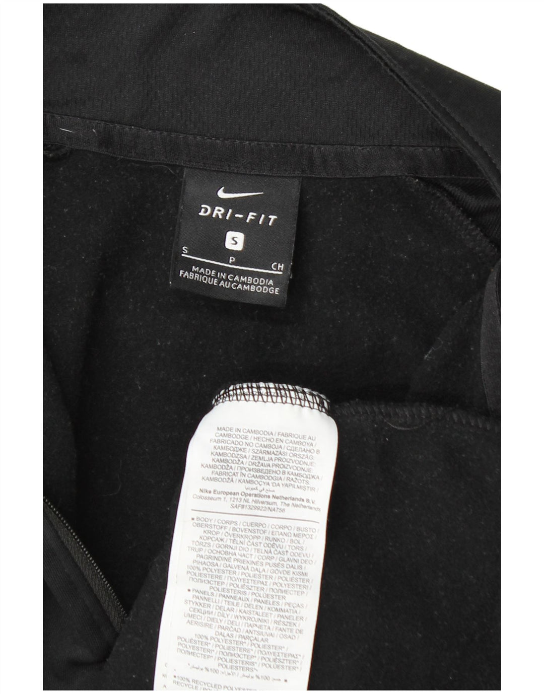 Top de trening Nike pentru bărbați Dri Fit Graphic cu fermoar și gât, negru