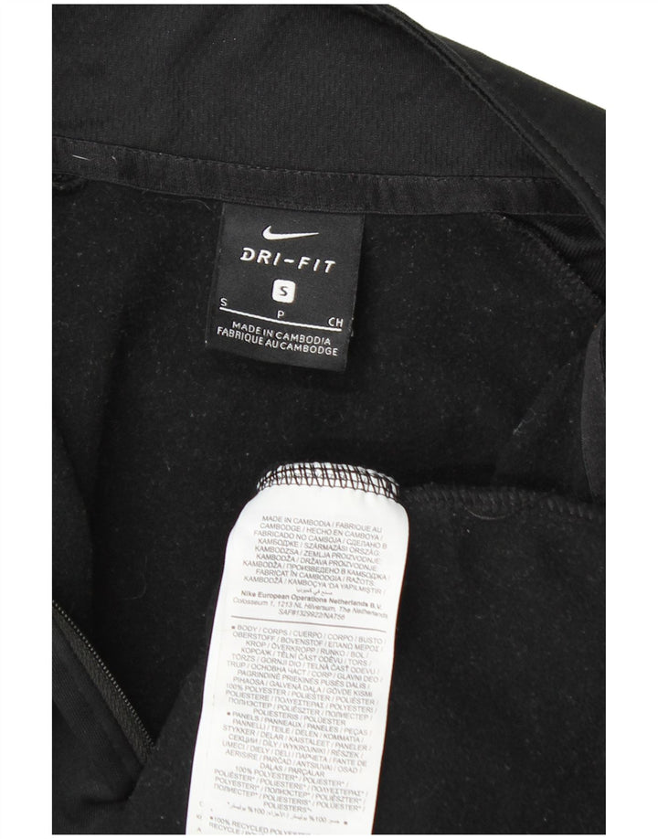 Top de trening Nike pentru bărbați Dri Fit Graphic cu fermoar și gât, negru