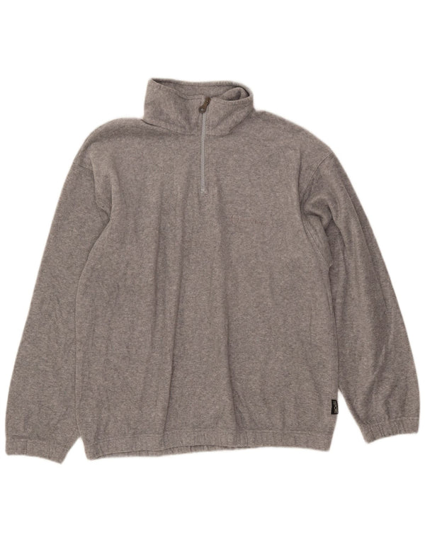 SERGIO TACCHINI Mens Zip Neck Fleece Jumper Large Grey