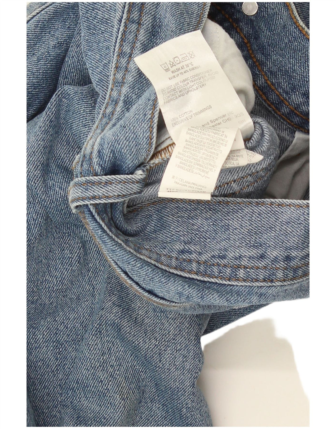 Blugi drepti pentru bărbați Marks & Spencer W34 L29 Bumbac albastru