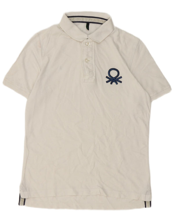 Benetton Mens Polo Shirt Medium White