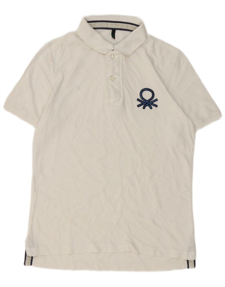 Tricou polo Benetton pentru bărbați, alb mediu