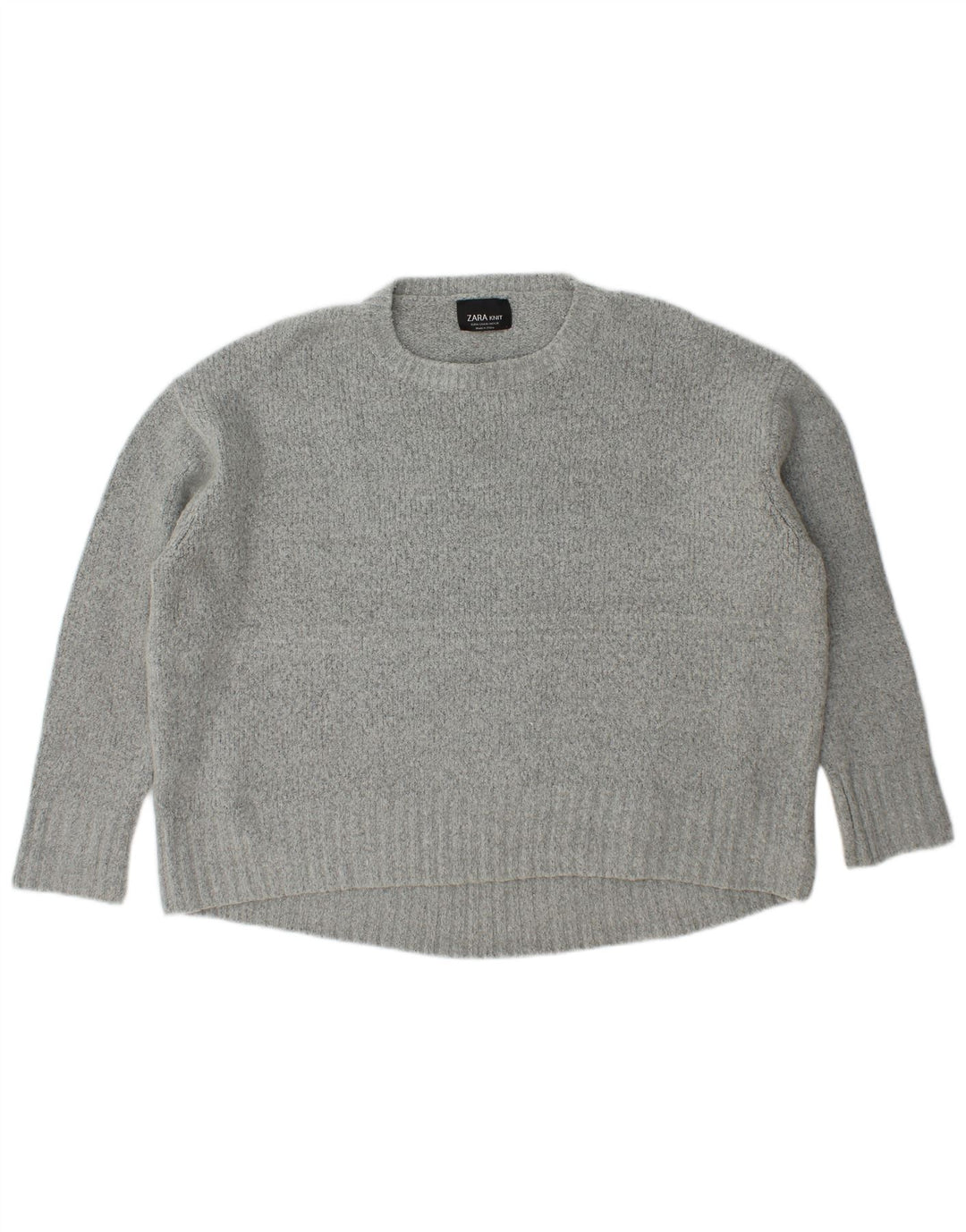 Pulover supradimensionat pentru femei Zara, cu gâtul turn, UK 14 Medium Gri Acrilic