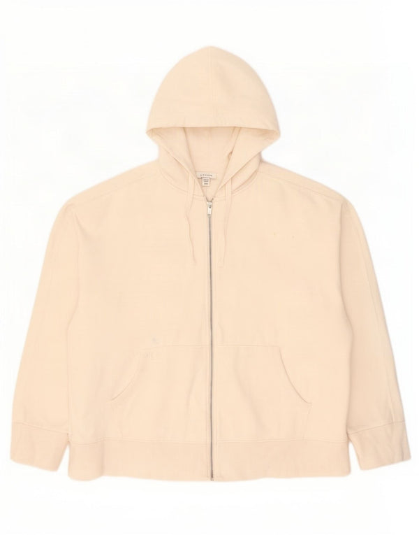Pulover Topshop pentru femei, supradimensionat, cu fermoar, UK 14, bumbac alb mediu