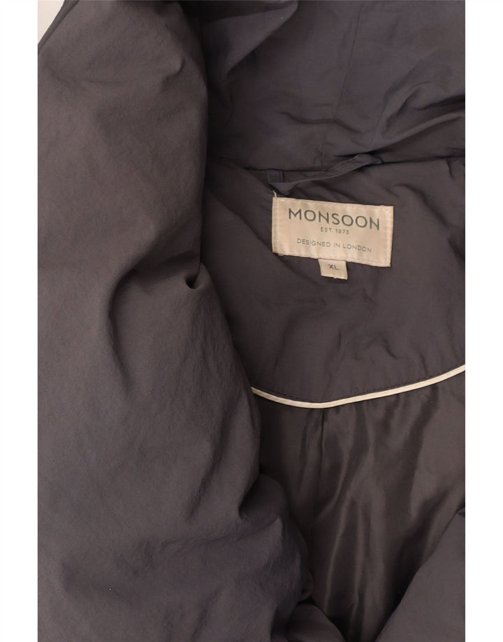 MONSOON Womens Oversized Padded Coat UK 18 XL Grey