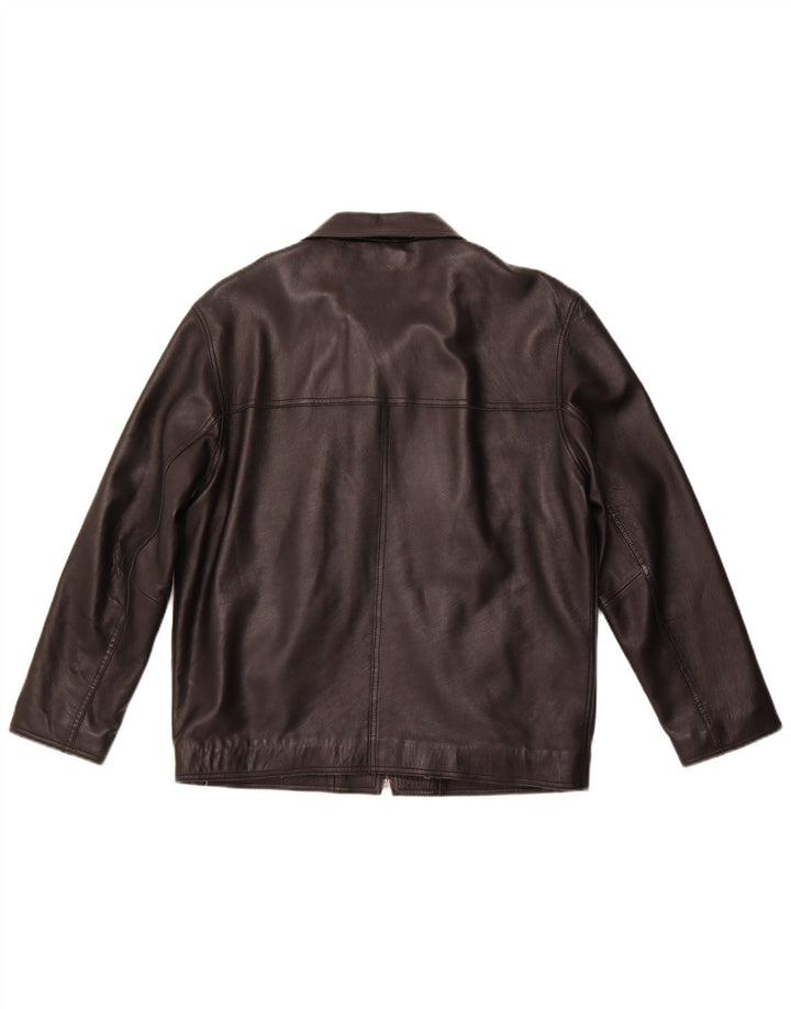 Jachetă de piele pentru femei MADDOX UK 22 3XL din piele neagră