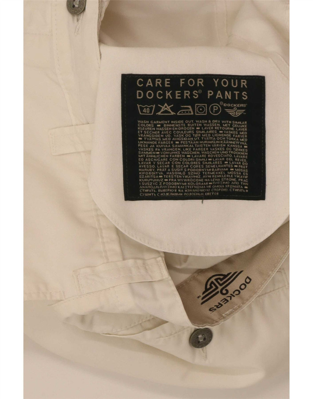 Pantaloni Capri drepti Dockers pentru femei W31 L22 alb catifelat