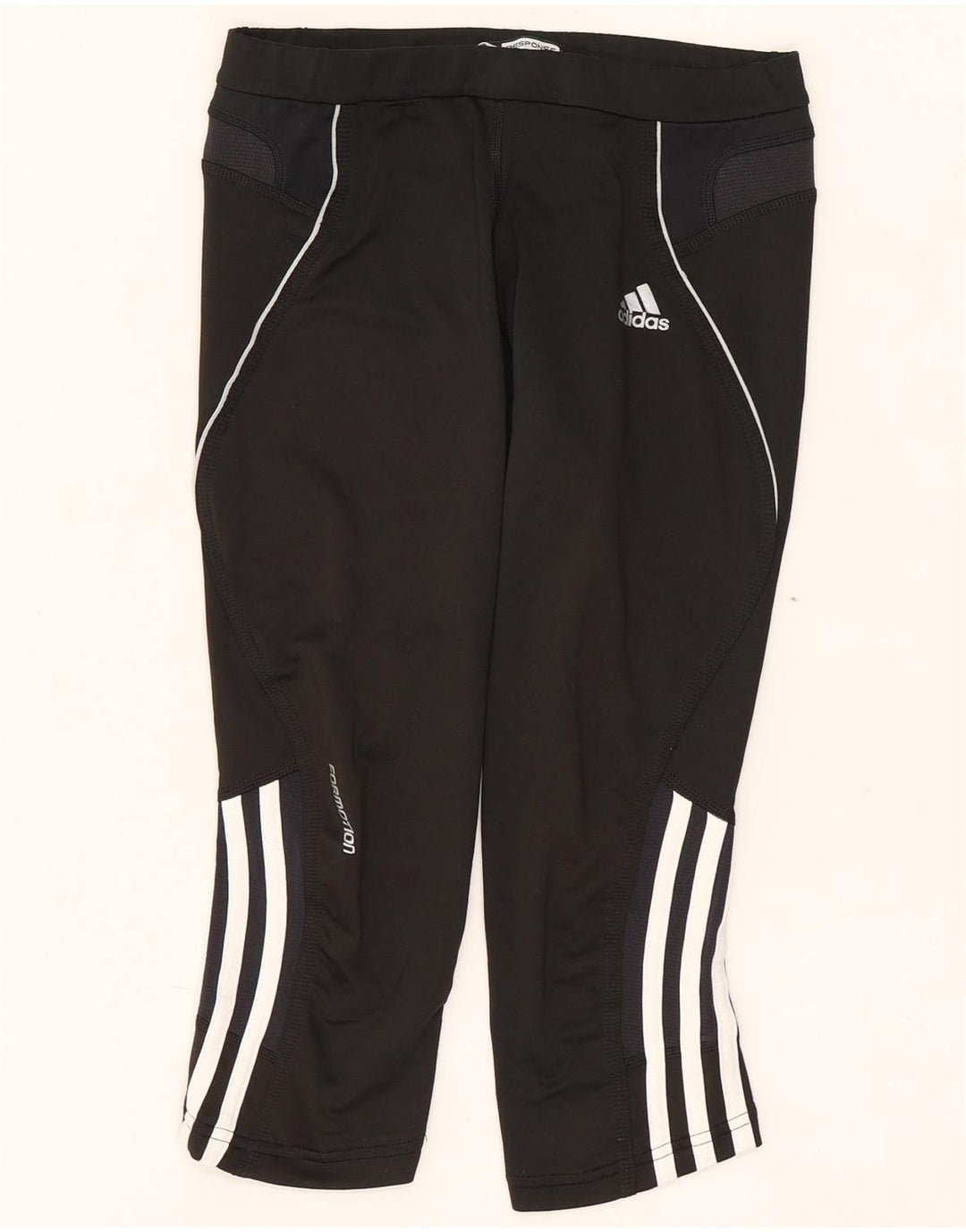 Leggings Capri Adidas pentru femei UK 10 Poliester negru mic