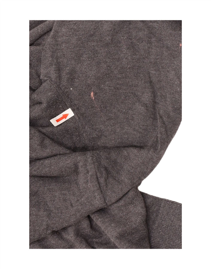 Pulover Tommy Hilfiger pentru bărbați, cu fermoar și gât, bumbac cu pete, gri mediu
